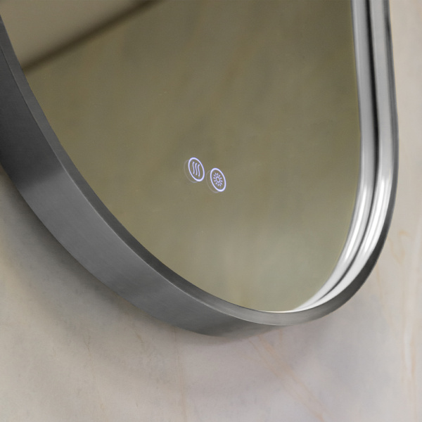 Зеркало с подсветкой AVS AG 50x100 см, антипар, оружейная сталь Зеркало с подсветкой AVS AG 50x100 см, антипар, оружейная сталь