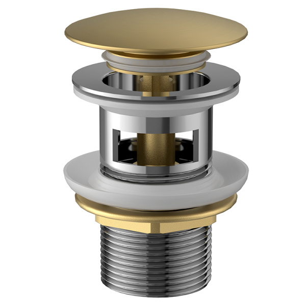 Донный клапан AVS Slimmer с переливом, брашированное золото Донный клапан AVS Slimmer с переливом, брашированное золото