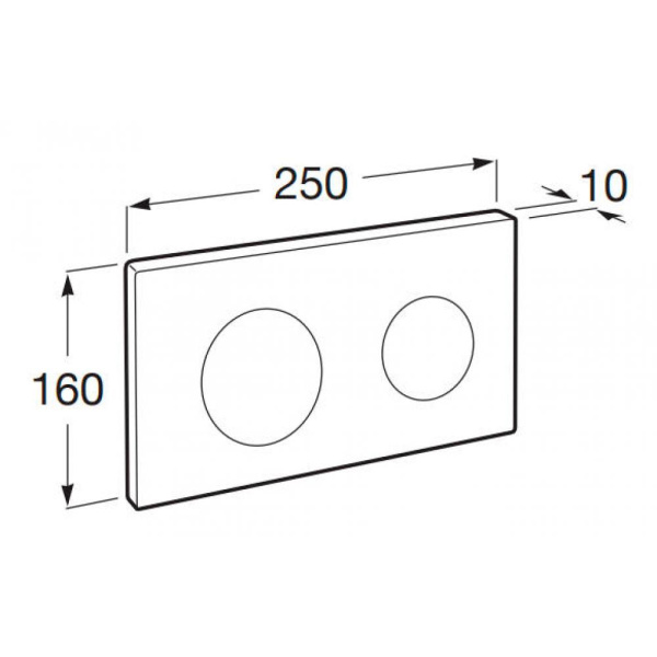 Клавиша смывная 2 режима PL10 (белый матовый) ROCA 890089207  Клавиша смывная 2 режима PL10 (белый матовый) ROCA 890089207