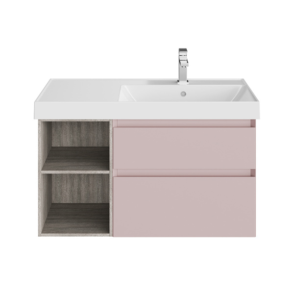 Тумба с раковиной Kerama Marazzi Cubo 90 R мальва матовая-древесная Тумба с раковиной Kerama Marazzi Cubo 90 R мальва матовая-древесная