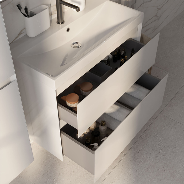 Тумба с раковиной AVS Гармония 80 SL белая Тумба с раковиной AVS Гармония 80 SL белая