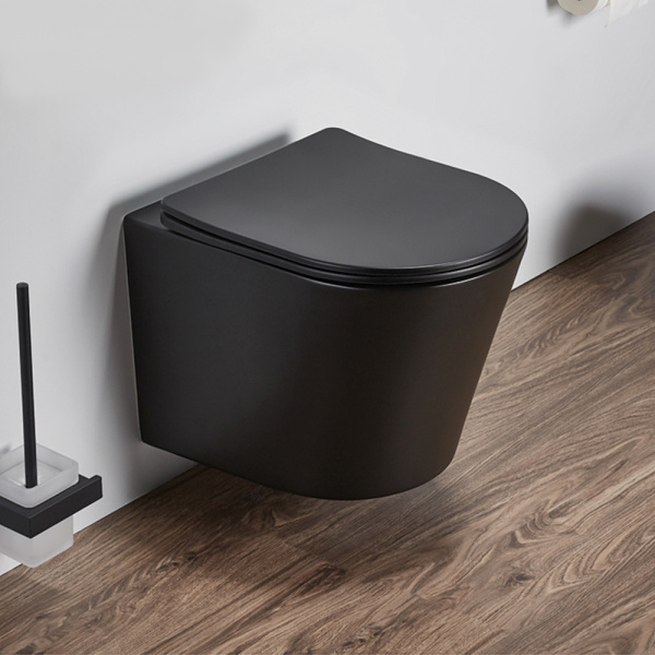 Унитаз подвесной AVS Спектр безободковый, черный матовый Унитаз подвесной AVS Спектр безободковый, черный матовый