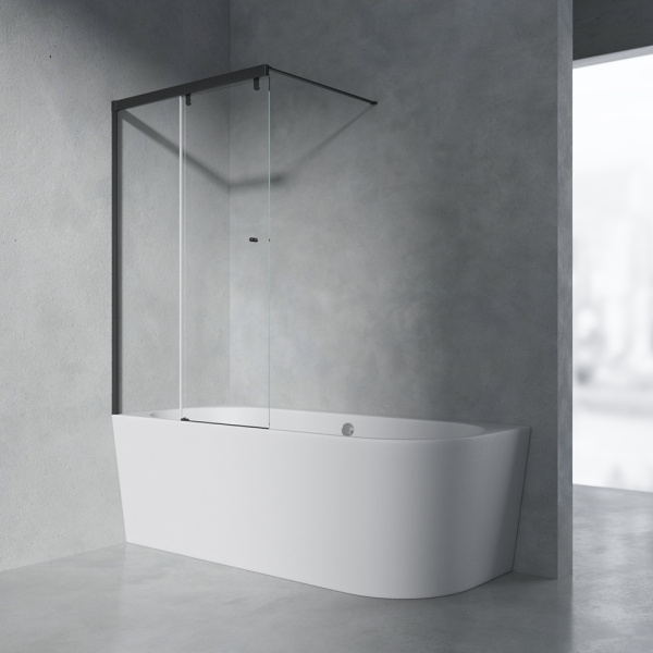 Шторка на ванну AVS Перла 100 L профиль черный матовый, стекло прозрачное Шторка на ванну AVS Перла 100 L профиль черный матовый, стекло прозрачное