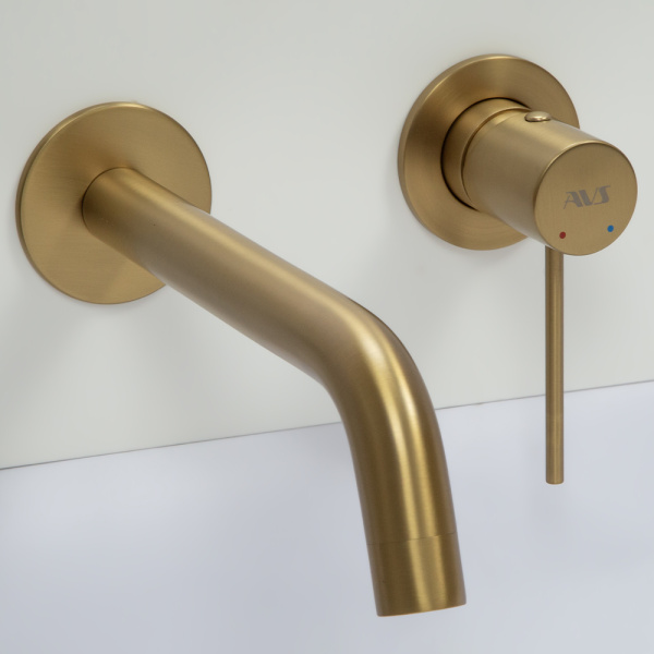 Смеситель для раковины AVS Slimmer с внутренней частью, брашированное золото Смеситель для раковины AVS Slimmer с внутренней частью, брашированное золото