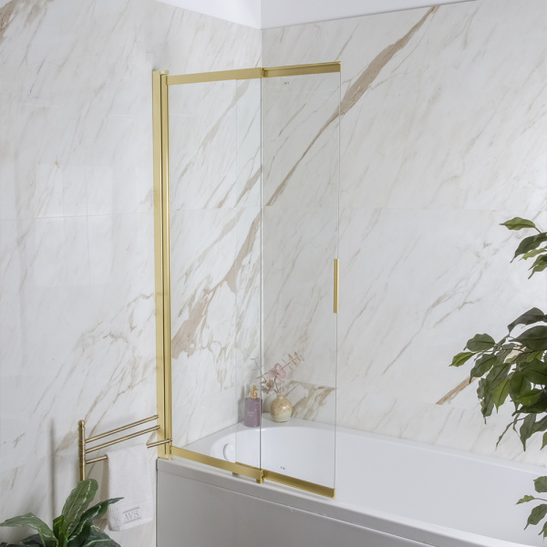 Шторка на ванну AVS Слайдер Плюс 80 см профиль брашированное золото, стекло прозрачное Шторка на ванну AVS Слайдер Плюс 80 см профиль брашированное золото, стекло прозрачное
