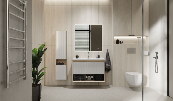 Тумба с раковиной Jorno Tossony 90 сонома светлая Тумба с раковиной Jorno Tossony 90 сонома светлая