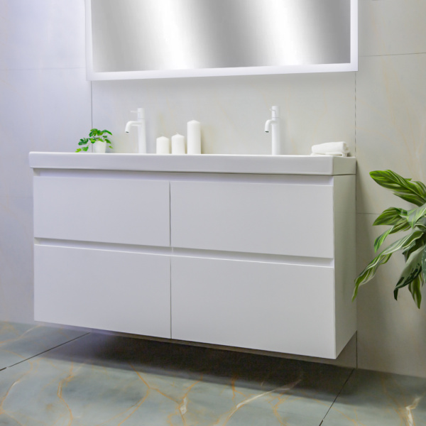 Тумба с раковиной AVS Гармония 120 двойная, белая Тумба с раковиной AVS Гармония 120 двойная, белая