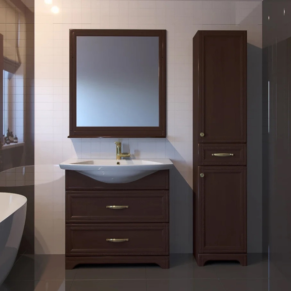 Мебель для ванной ASB Wood Line Берта 85 антикварный орех Мебель для ванной ASB Wood Line Берта 85 антикварный орех