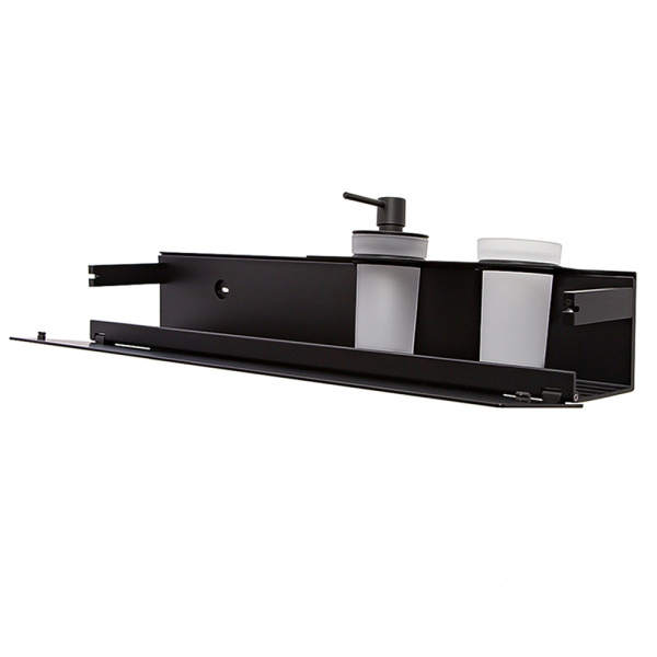 Полка AVS King, 65 см, черный матовый, с дозатором и стаканом Полка AVS King, 65 см, черный матовый, с дозатором и стаканом