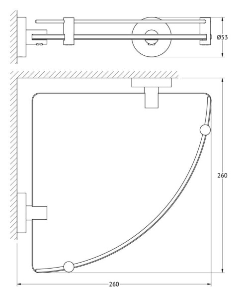 Полка стеклянная угловая Harmonie Artwelle HAR 039 Полка стеклянная угловая Harmonie Artwelle HAR 039
